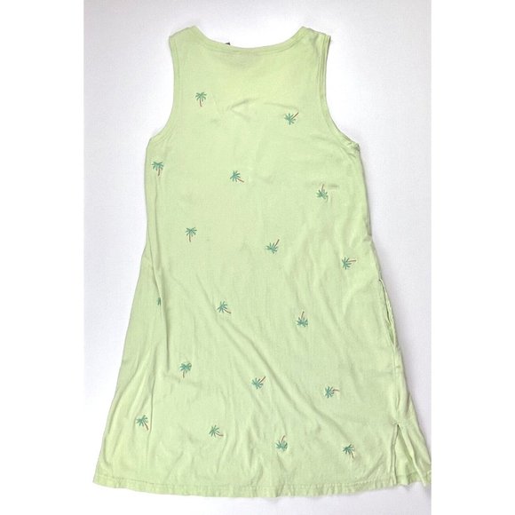 Jane Ashley VTG Casual Lifestyle Green Embroidered Palm Trees Dress Size Large - Picture 2 of 10